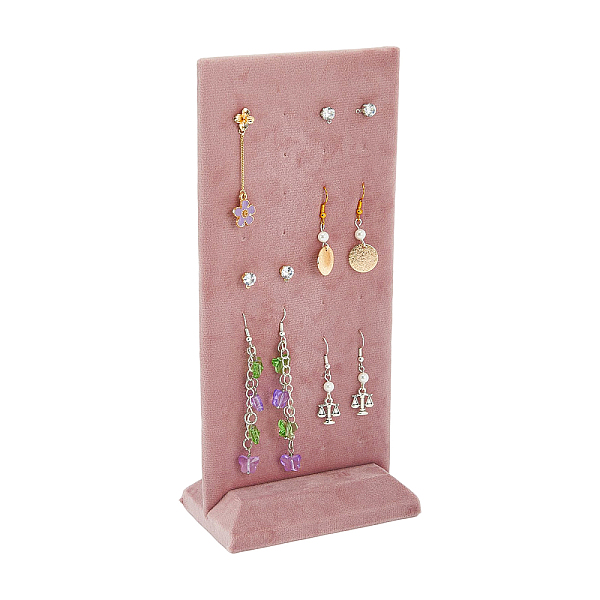 

PandaHall SUPERFINDINGS 1Pc Pink Velvet Earring Display 40-Hole Earring Jewelry Display Stand Tray Organizer Holder with Base for Ear Studs...
