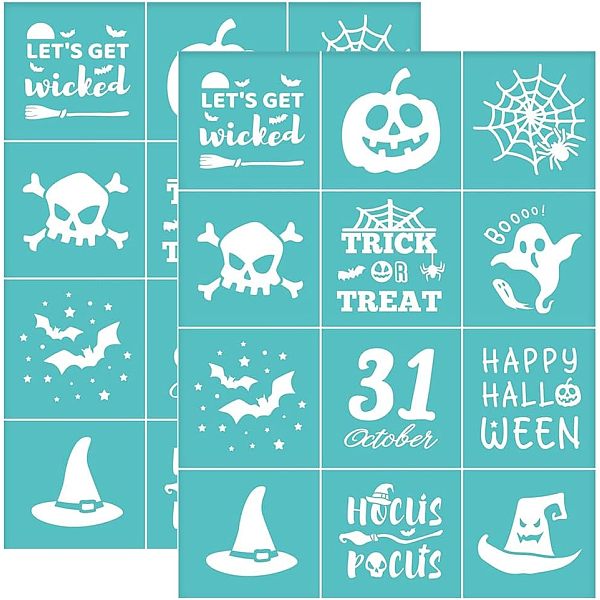 

PandaHall Self-Adhesive Silk Screen Printing Stencil, for Painting on Wood, DIY Decoration T-Shirt Fabric, Turquoise, Pumpkin, 28x22cm..., Green