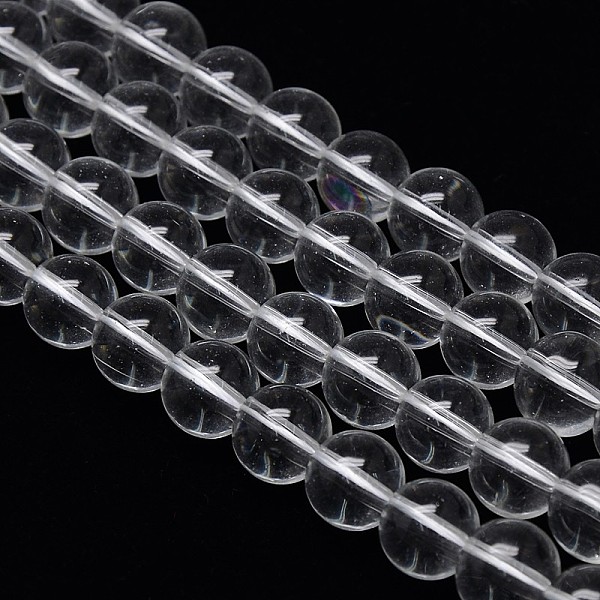 

PandaHall Crystal Glass Round Beads Strands, Clear, 10mm, Hole: 1mm, about 23pcs/strand, 15.3 inch Glass Round Clear
