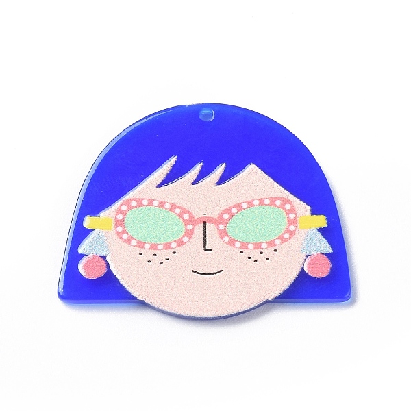 

PandaHall Printed Acrylic Pendants, Little Girls Charm, 28x34.5x2.5mm, Hole: 1.5mm Acrylic Human