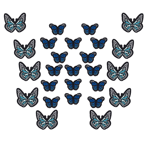 

PandaHall AHANDMAKER 30pcs Butterfly Embroidered Patch Iron on or Sew on, 2 Style Embroidered Badge Patch Sew On Patches DIY Decorative..., Multicolor