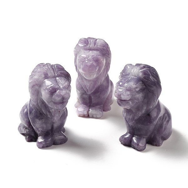 

PandaHall Natural Lepidolite Home Display Decoration, 3D Lion, 43.5x27x53mm Lepidolite Lion