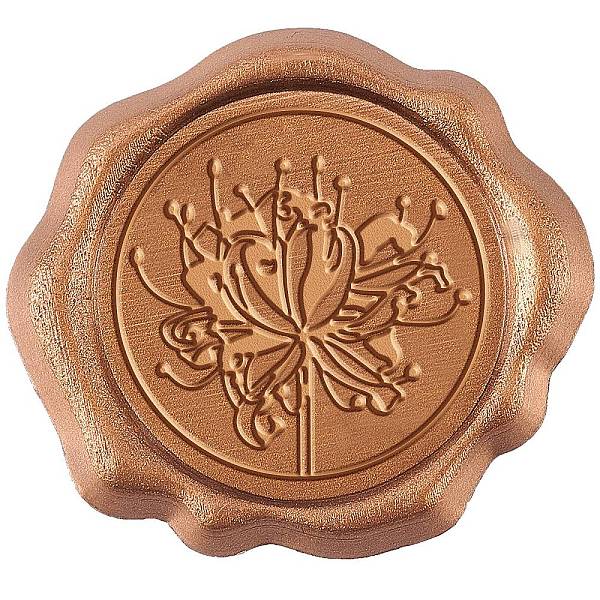 PandaHall CRASPIRE 50Pcs Adhesive Wax Stamp Stickers, Envelope Seal Decoration, for Craft Scrapbook DIY Gift, Flower Pattern, 25mm Wax...