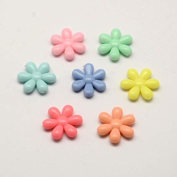 

PandaHall Opaque Acrylic Flower Beads, Sunflower, Mixed Color, 23.5x21.5x5mm, Hole: 2mm Acrylic Flower Multicolor