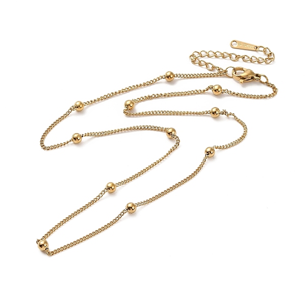 

PandaHall Ion Plating(IP) 304 Stainless Steel Satellite Chain Necklace for Men Women, Real 18K Gold Plated, 15.55~16.18 inch(39.5~41.1cm)...