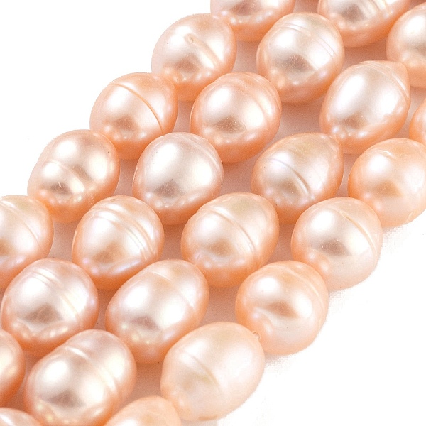 

PandaHall Natural Cultured Freshwater Pearl Beads Strands, Grade 3A, Rice, PeachPuff, 10~11mm, Hole: 0.7mm, about 15pcs/strand, 6.69~7.09''..., Brown