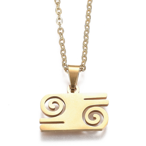 

PandaHall 201 Stainless Steel Pendant Necklaces, with Lobster Claw Clasps, Adinkra Gye Nyame, Real 18K Gold Plated, 19-3/4 inch(50.3cm) 201...