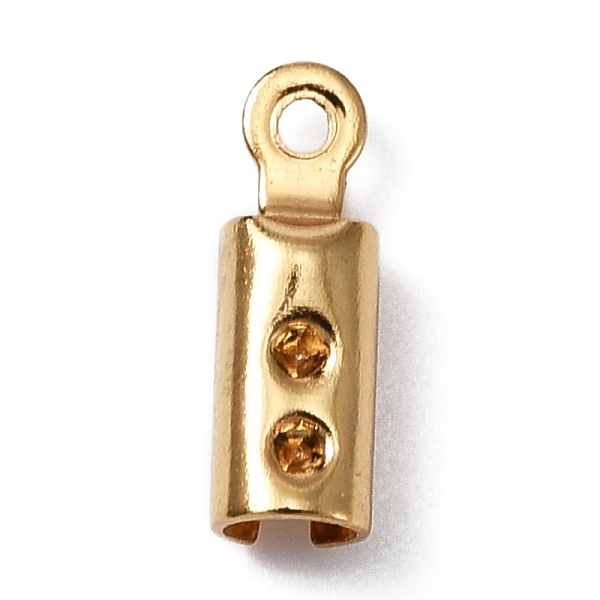 

PandaHall 316 Surgical Stainless Steel Folding Crimp Ends, Golden, 10x3mm, Hole: 0.9mm, Inner Diameter: 2.6mm 316 Surgical Stainless Steel
