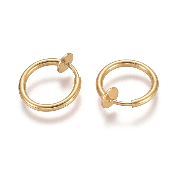 

PandaHall Brass Clip-on Earring Findings, for Non-pierced Ears, Golden, 20x1.5mm Brass