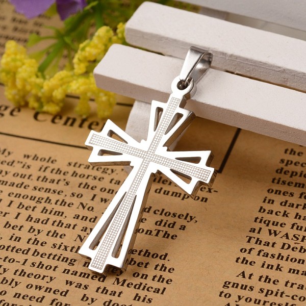 

PandaHall 304 Stainless Steel Pendants, Cross, Stainless Steel Color, 39x25x2mm, Hole: 4x6mm 304 Stainless Steel Cross