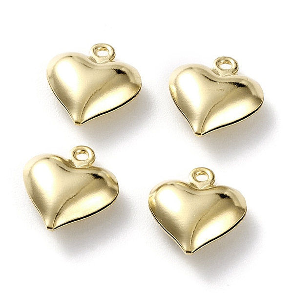 

PandaHall Brass Charms, Heart, Real 24K Gold Plated, 13x11.5x3.5mm, Hole: 1.2mm Brass Heart