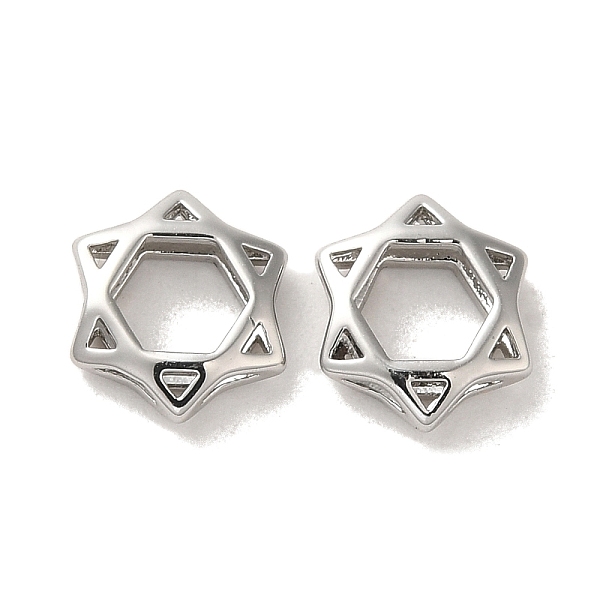 

PandaHall Brass Beads, Hexagram, Platinum, 8x9x2.5mm Brass Hexagon