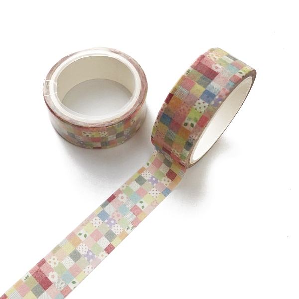 

PandaHall DIY Scrapbook, Decorative Adhesive Tapes, Tartan, 15mm, 10m/roll Paper Tartan