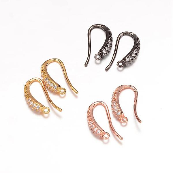 

PandaHall Brass Micro Pave Cubic Zirconia Earring Hooks, Ear Wire, with Horizontal Loop, Mixed Color, 18x10x4mm, Hole: 1mm, 18 Gauge, Pin..., Multicolor
