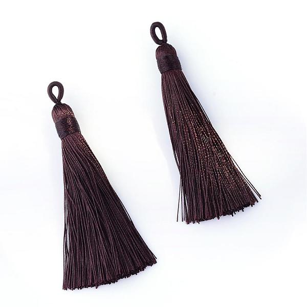 

PandaHall Polyester Tassel Big Pendants Decoration, Coconut Brown, 80~90x8.5~9mm, Hole: 4x6mm Polyester Brown