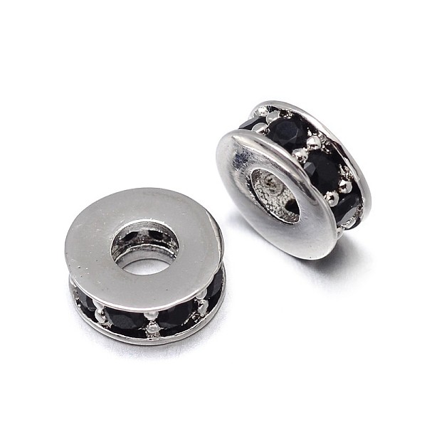 

PandaHall Flat Round Brass Micro Pave Cubic Zirconia Spacer Beads, Lead Free & Nickel Free & Cadmium Free, Platinum, 7x3mm, Hole: 3mm...