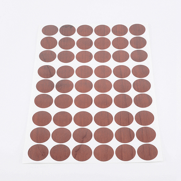 

PandaHall PVC Stickers, Screw Hole Covered Stickers, Round, Saddle Brown, 213x143x0.4mm, Stickers: 21mm, 54pcs/sheet Plastic Others Brown
