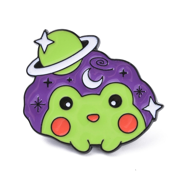 

PandaHall Black Alloy Brooches, Frog Enamel Pins, for Backpack Clothes, Planet, 26.5x30x1.5mm Alloy+Enamel Planet Purple