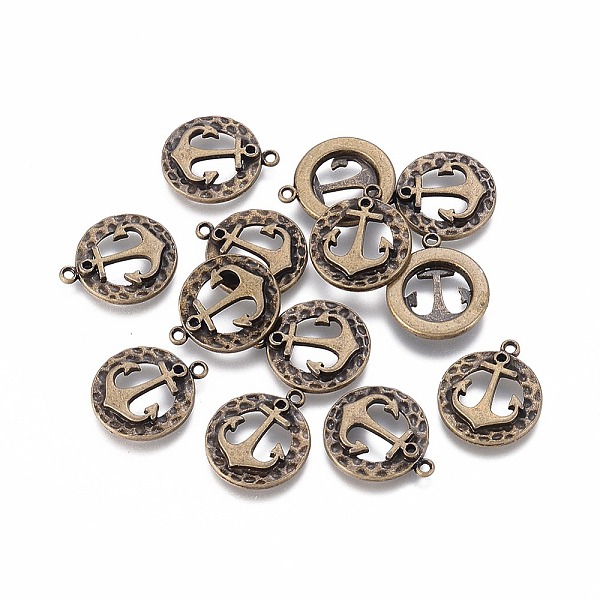 

PandaHall Tibetan Style Alloy Pendants, Flat Round with Anchor, Cadmium Free & Nickel Free & Lead Free, Antique Bronze, 17x14.5x2.5mm, Hole...