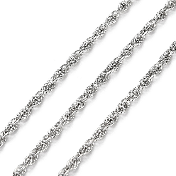 

PandaHall 304 Stainless Steel Rope Chains, Soldered, with Spool, Stainless Steel Color, 2.5mm, about 10m/Roll 304 Stainless Steel