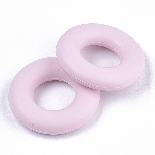 

PandaHall Food Grade Eco-Friendly Silicone Beads, Chewing Beads For Teethers, DIY Nursing Necklaces Making, Donut, Pink, 42x9mm, Hole: 20mm...