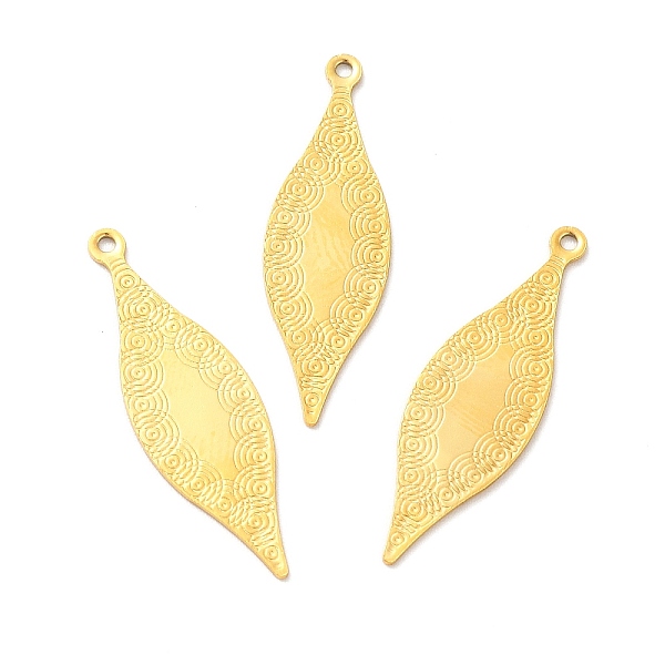 

PandaHall Ion Plating(IP) 304 Stainless Steel Pendants, Horse Eye Charm, Golden, 27.5x8.5x0.5mm, Hole: 1mm 304 Stainless Steel Horse Eye