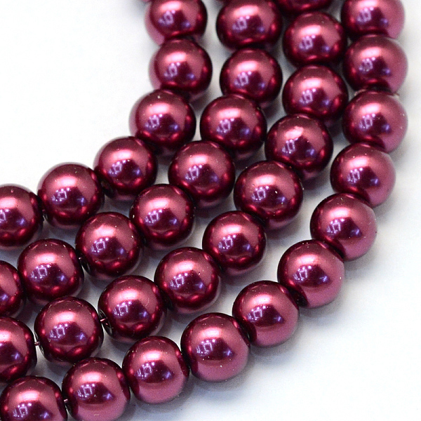 

PandaHall Baking Painted Pearlized Glass Pearl Round Bead Strands, Medium Violet Red, 8~9mm, Hole: 1mm, about 105pcs/strand, 31.4 inch Glass...