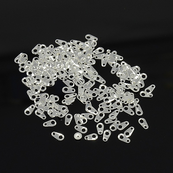 

PandaHall Brass Chain Tabs, Silver Color, about 3mm wide, 6mm long, hole: 1mm Brass
