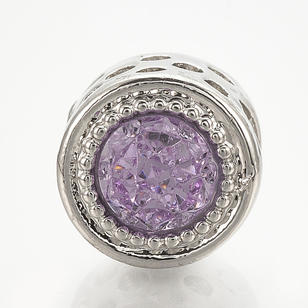 

PandaHall Resin European Beads, with Alloy Findings, Large Hole Beads, Column, Platinum, Plum, 11.5x10mm, Hole: 5mm Resin Column Purple
