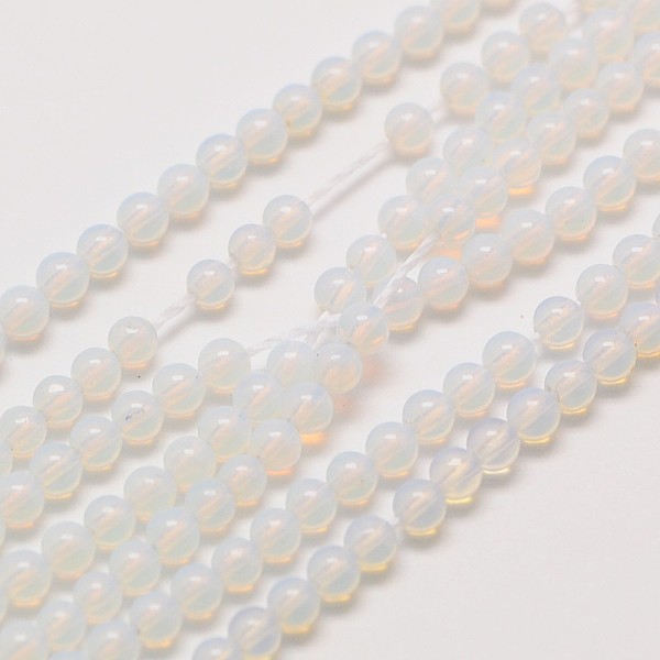 

PandaHall Opalite Round Beads Strands, 3mm, Hole: 0.8mm, about 126pcs/strand, 16 inch Opalite Round
