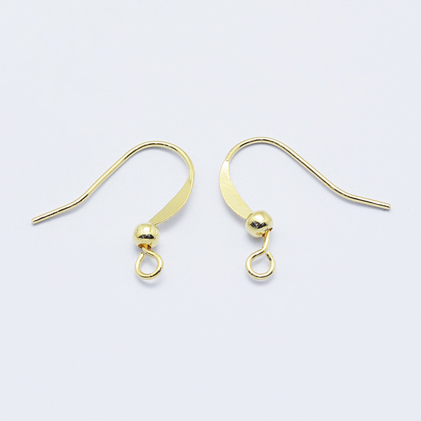 

PandaHall Long-Lasting Plated Brass French Earring Hooks, Flat Earring Hooks, Ear Wire, with Horizontal Loop, Nickel Free, Real 18K Gold...