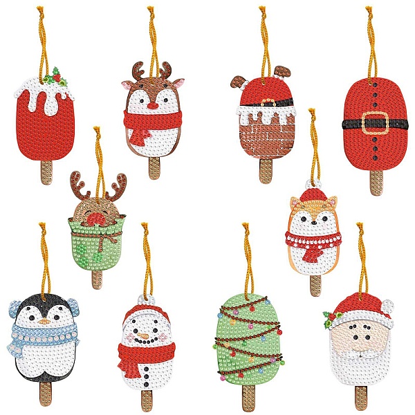 

PandaHall Christmas Theme DIY Diamond Painting Keychain Kit, Including Acrylic Board, Keychain Clasp, Bead Chain, Resin Rhinestones Bag...