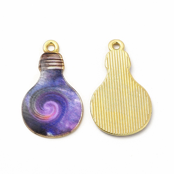 

PandaHall Alloy Printed Pendants, Cadmium Free & Nickel Free & Lead Free, Bulb, Dark Slate Blue, 28x17x2mm, Hole: 1.8mm Alloy Others