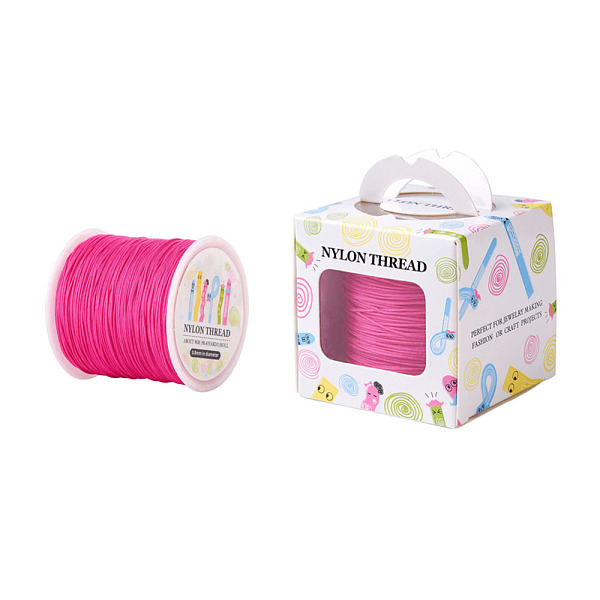 

PandaHall Nylon Thread, Camellia, 0.8mm, about 98.43yards/roll(90m/roll) Nylon Pink
