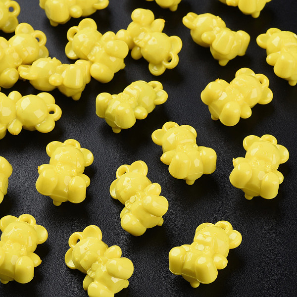 

PandaHall Opaque Acrylic Pendants, Bear, Yellow, 20x13.5x10.5mm, Hole: 1.4mm, about 400pcs/500g Acrylic Bear Yellow