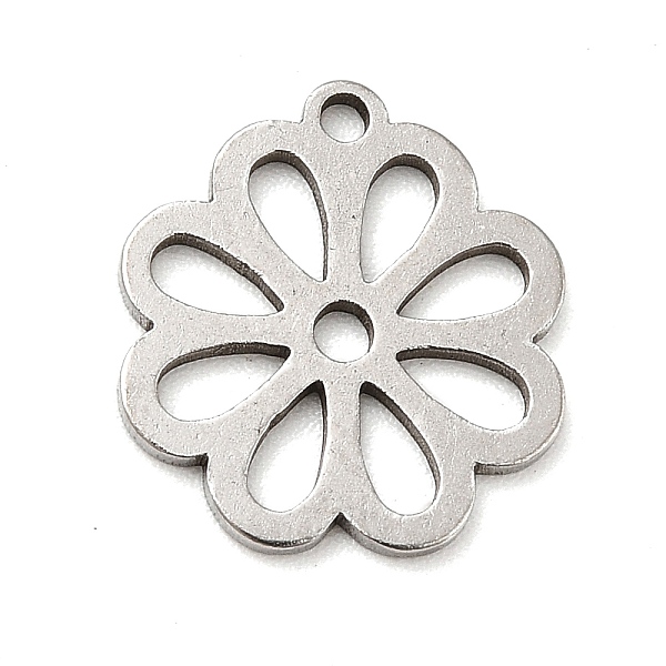 

PandaHall 201 Stainless Steel Pendants, Flower Charms, Stainless Steel Color, 14x12.5x1mm, Hole: 1.2mm 201 Stainless Steel Flower