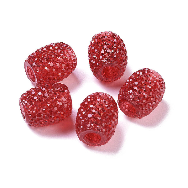 

PandaHall Transparent Resin European Jelly Colored Beads, Large Hole Barrel Beads, Bucket Shaped, Dark Red, 15x12.5mm, Hole: 5mm Resin...