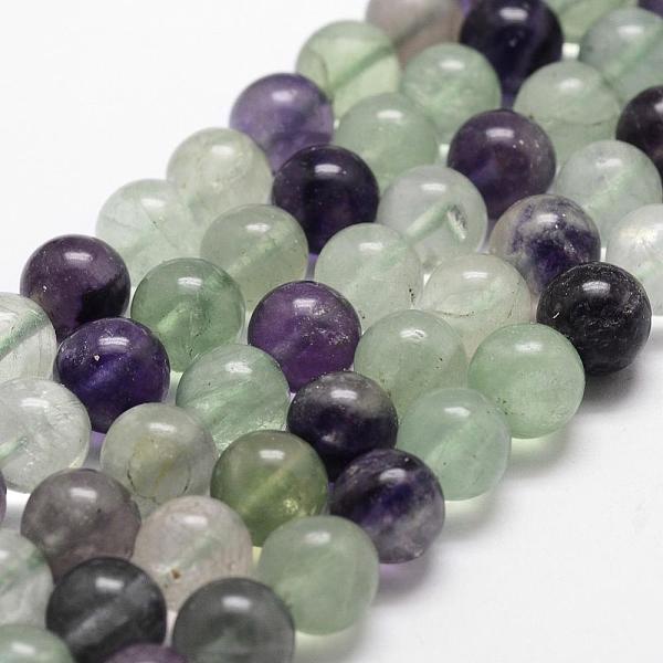 

PandaHall Natural Fluorite Bead Strands, Round, Grade AB+, 6mm, Hole: 1mm, about 61pcs/strand, 14.9 inch~15.1 inch Fluorite Round
