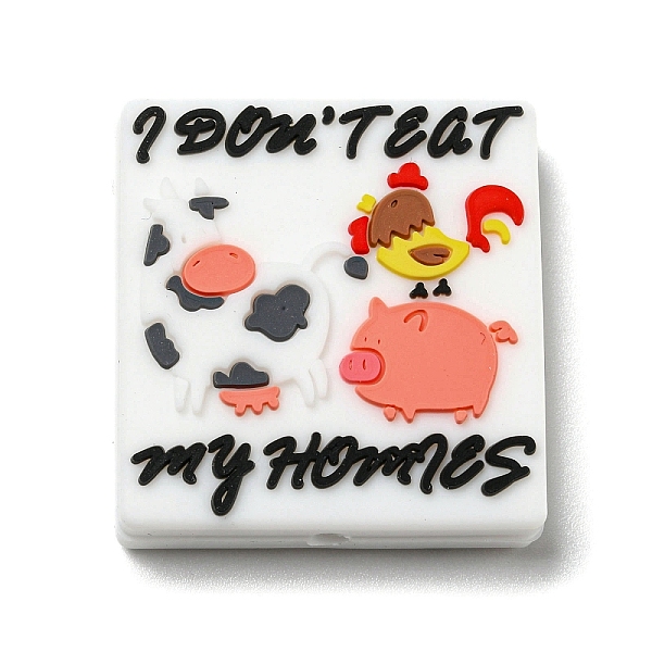 

PandaHall Don't eat My Homes Food Grade Eco-Friendly Silicone Focal Beads, Silicone Teething Beads, Pink, 31x29x7.5mm, Hole: 2.2mm Silicone...