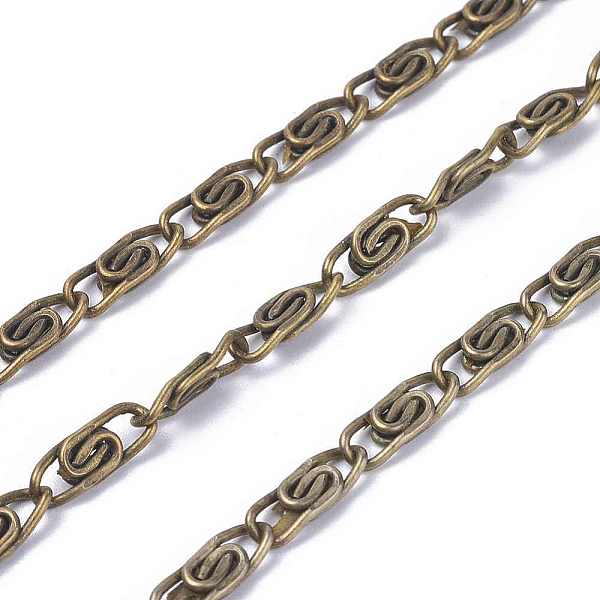 

PandaHall Lumachina Iron Chains, Unwelded, Antique Bronze Color, with Spool, link: 5mm wide, 11.5mm long, about 328.08 Feet(100m)/roll Iron