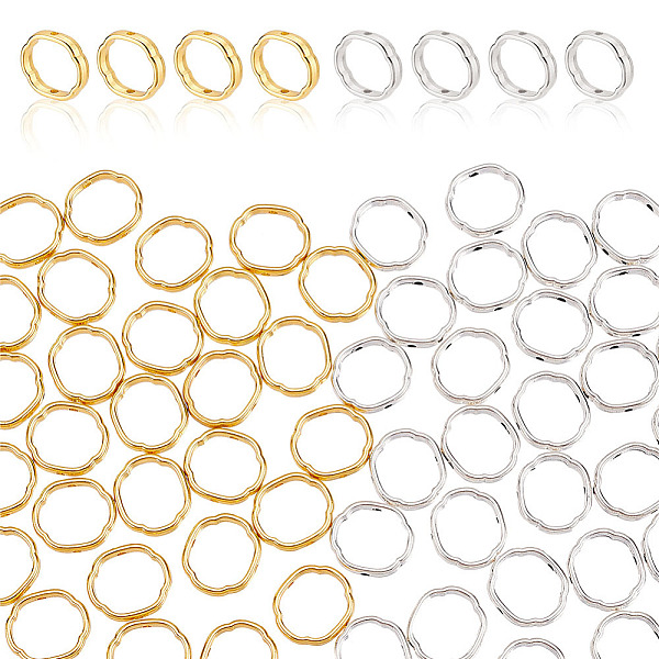 

PandaHall ARRICRAFT 80Pcs 2 Colors Alloy Bead Frames, Flower, Platinum & Golden, 14x15x3mm, Hole: 1.5mm, 40pcs/color Alloy Flower
