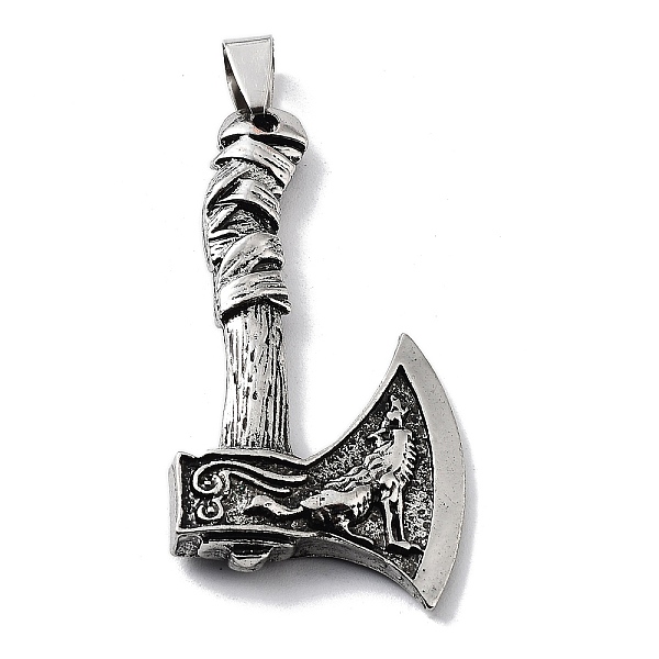 

PandaHall Tibetan Style Alloy Pendants, Axe Charms, Antique Silver, 48x25x6mm, Hole: 8x4.5mm Alloy Others