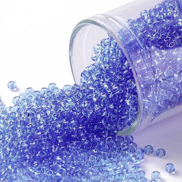 

PandaHall TOHO Round Seed Beads, Japanese Seed Beads, (3L) Transparent Light Aquamarine, 11/0, 2.2mm, Hole: 0.8mm, about 5555pcs/50g Glass..., Cyan
