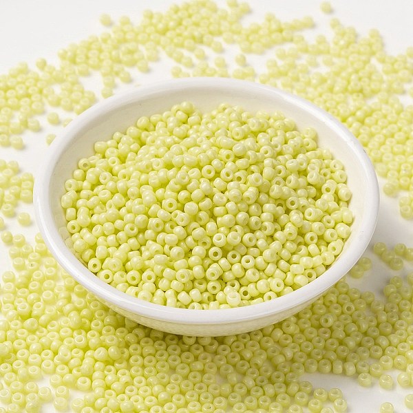

PandaHall MIYUKI Round Rocailles Beads, Japanese Seed Beads, (RR4451) Duracoat Dyed Opaque Light Lemon Ice, 8/0, 3mm, Hole: 1mm, about..., Yellow