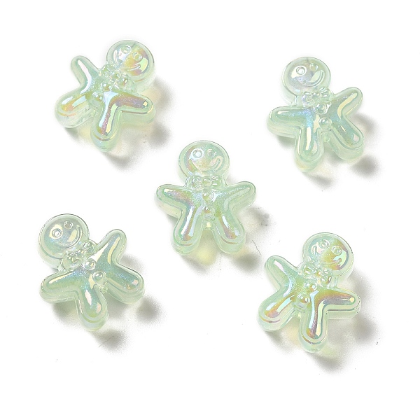 

PandaHall UV Plating Rainbow Iridescent Acrylic Beads, Christmas Gingerbread Man, Dark Sea Green, 20x18x10.5mm, Hole: 3.5mm Acrylic Human