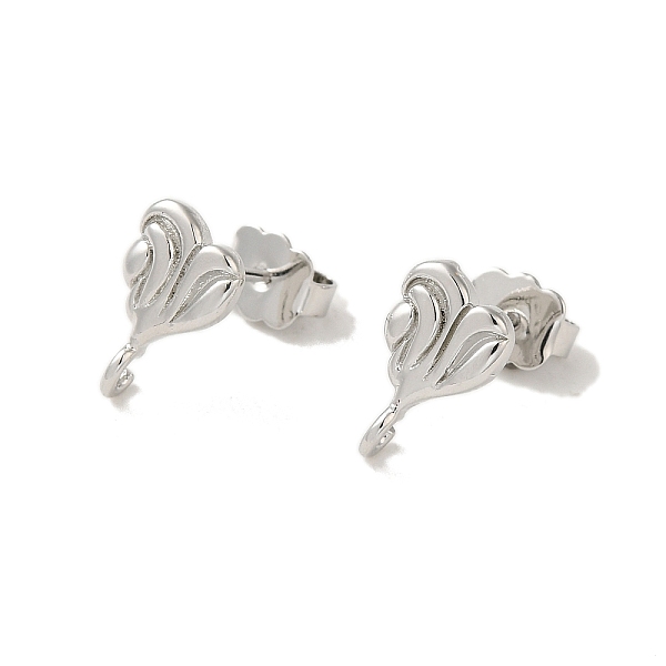 

PandaHall Rack Plating Brass Studs Earrings Findings, Long-Lasting, Lead Free & Cadmium Free, Heart, Platinum, 12.5x7.5mm, Hole: 1.6mm, Pin...