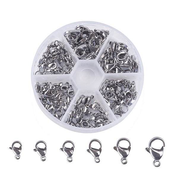 

PandaHall 304 Stainless Steel Lobster Claw Clasps, Stainless Steel Color, 8x2cm, 9~15x5.5~9x3~4mm,120pcs/box 304 Stainless Steel Others