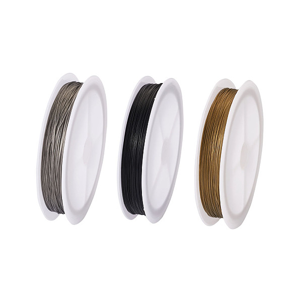 

PandaHall Fashewelry Tiger Tail Wire, Nylon-coated Stainless Steel, Mixed Color, 0.38mm, 60m/roll, 3 colors, 1roll/color, 3rolls Stainless..., Multicolor