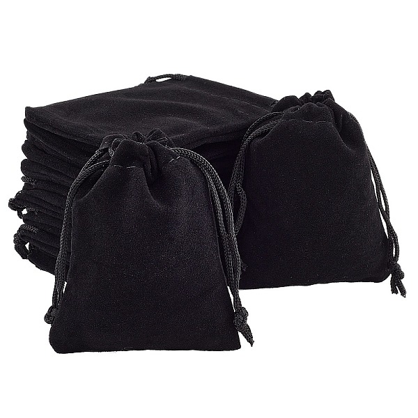 

PandaHall Rectangle Velvet Pouches, Candy Gift Bags Christmas Party Wedding Favors Bags, Black, 9x7cm Velvet Black