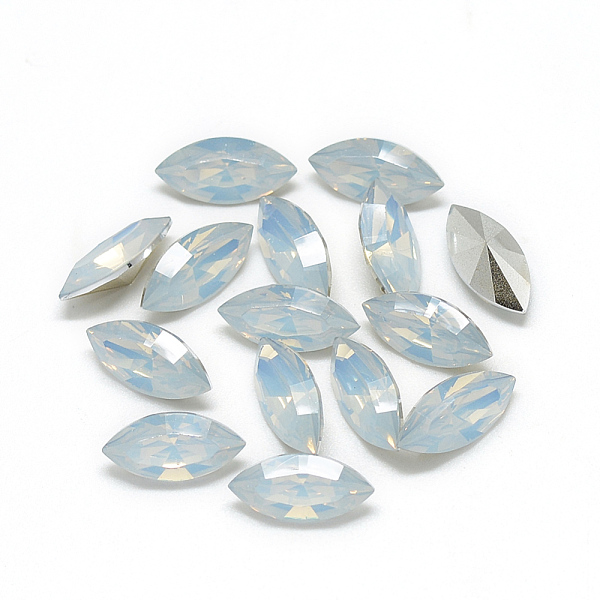 

PandaHall Pointed Back Resin Rhinestone Cabochons, Horse Eye, Aqua, 15x7x5mm, about 400pcs/bag Resin Horse Eye Cyan